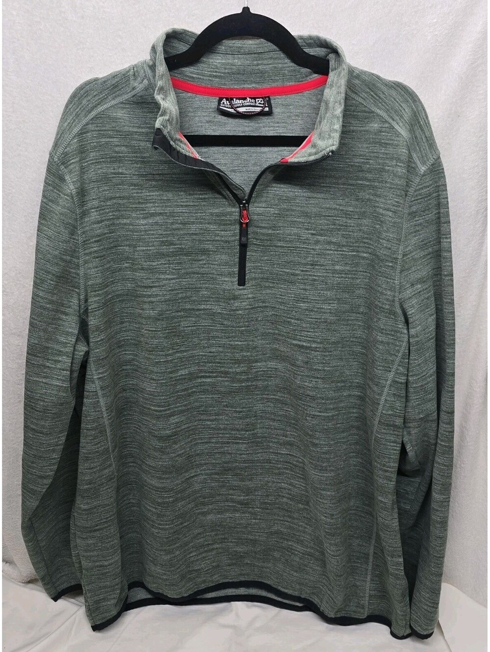 Avalanche Outdoor 1/4 Zip Fleece Pullover Sweatshirt Men's XL Green Athleisure